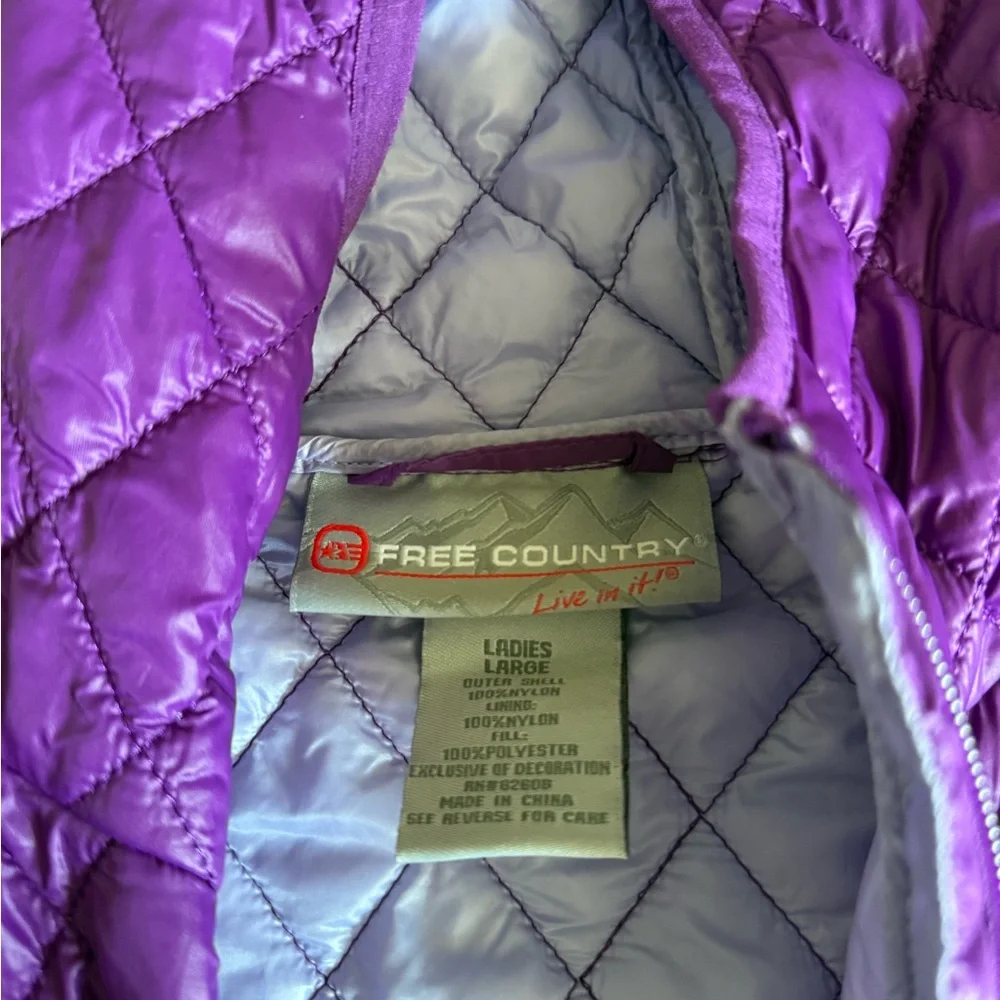 Free Country Purple Quilted Puffer Jacket - Picture 3 of 4